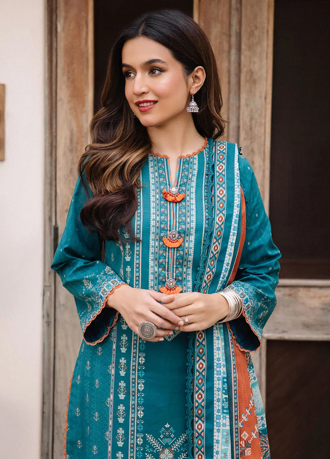 Asim Jofa Printed Lawn Suit Unstitched 3 Piece AJ24P2 AJBU-19 - Summer Collection