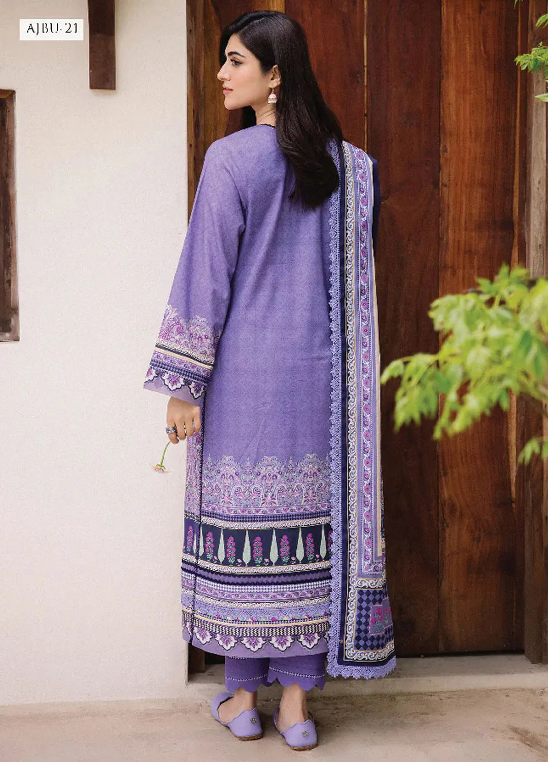 Asim Jofa Printed Lawn Suit Unstitched 3 Piece AJ24P2 AJBU-21 - Summer Collection