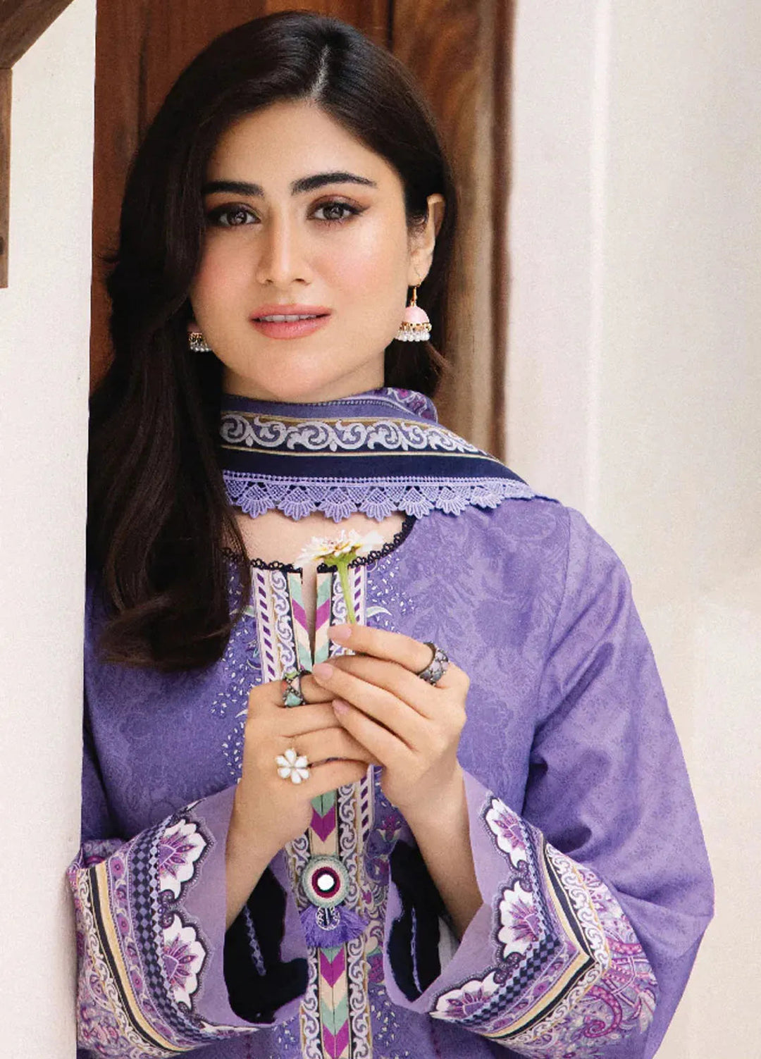 Asim Jofa Printed Lawn Suit Unstitched 3 Piece AJ24P2 AJBU-21 - Summer Collection