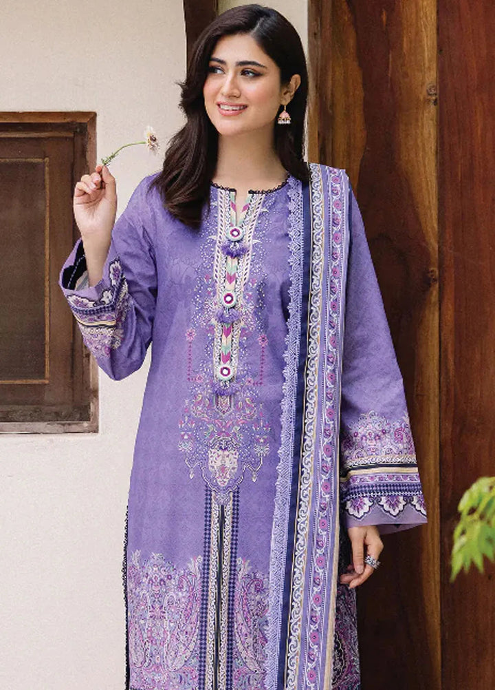 Asim Jofa Printed Lawn Suit Unstitched 3 Piece AJ24P2 AJBU-21 - Summer Collection