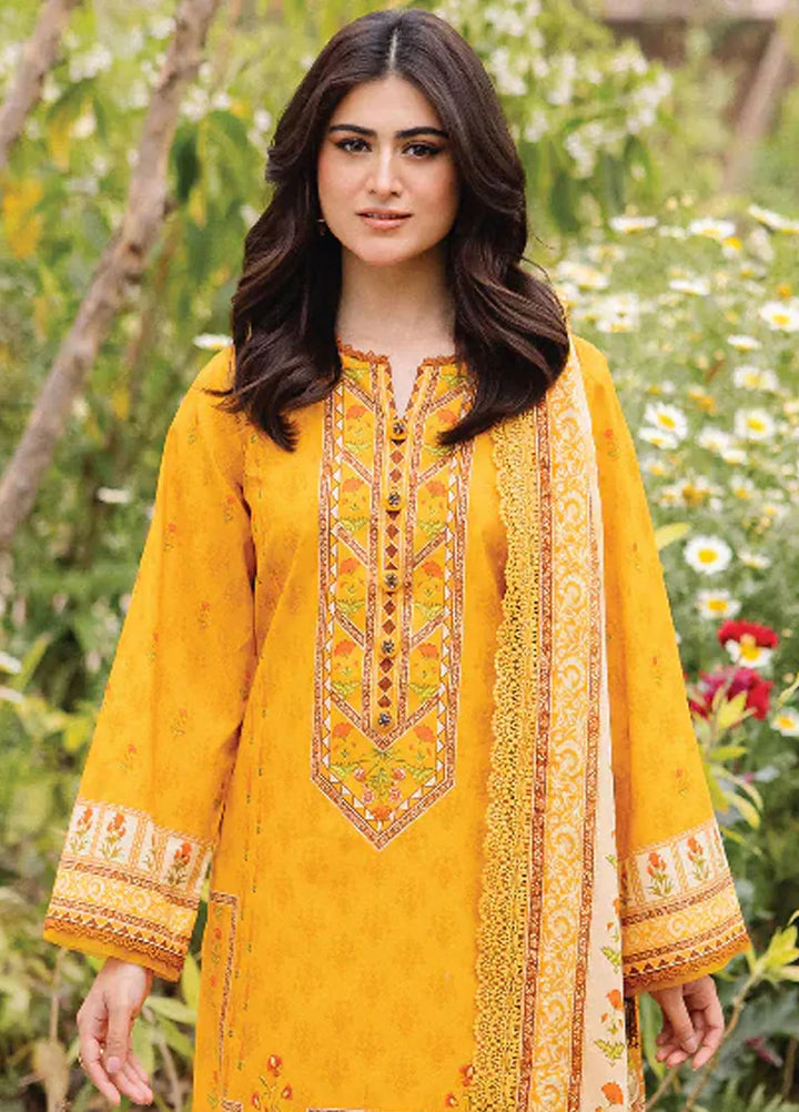 Asim Jofa Printed Lawn Suit Unstitched 3 Piece AJ24P2 AJBU-22 - Summer Collection