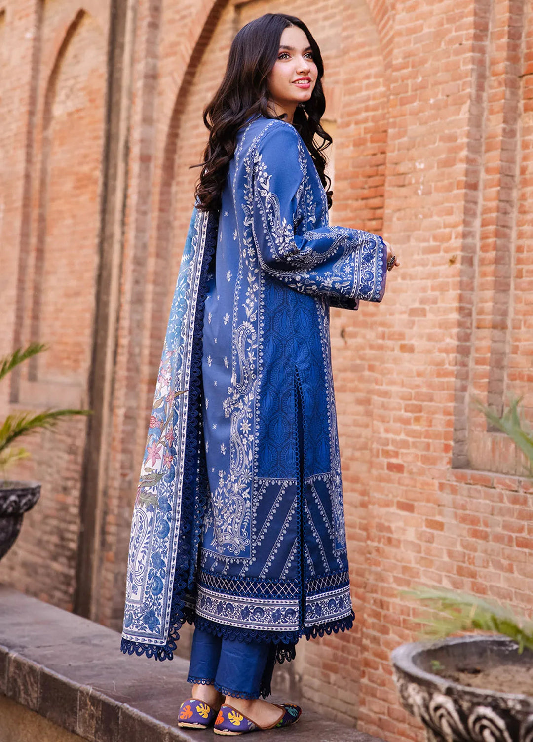 Asim Jofa Printed Lawn Suit Unstitched 3 Piece AJ24P3 AJBB-02 - Summer Collection