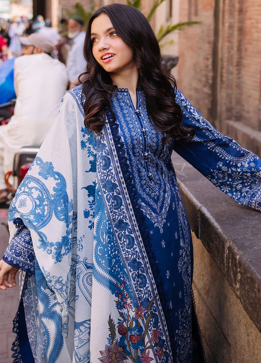 Asim Jofa Printed Lawn Suit Unstitched 3 Piece AJ24P3 AJBB-02 - Summer Collection