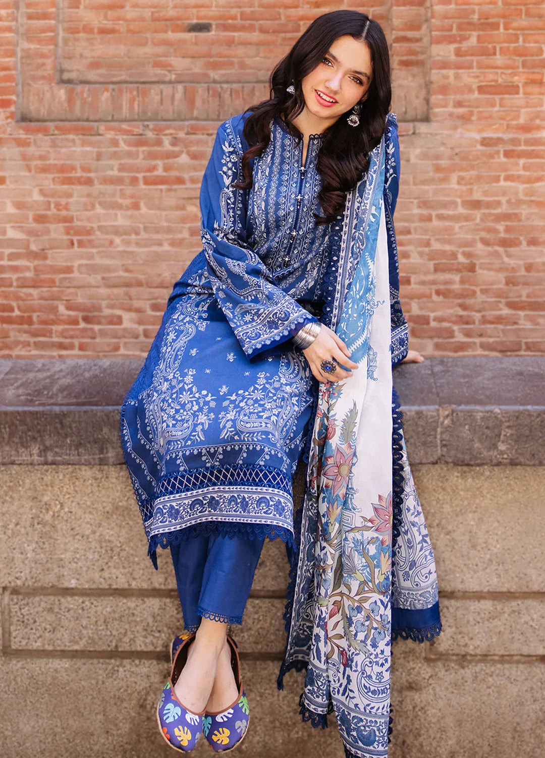 Asim Jofa Printed Lawn Suit Unstitched 3 Piece AJ24P3 AJBB-02 - Summer Collection