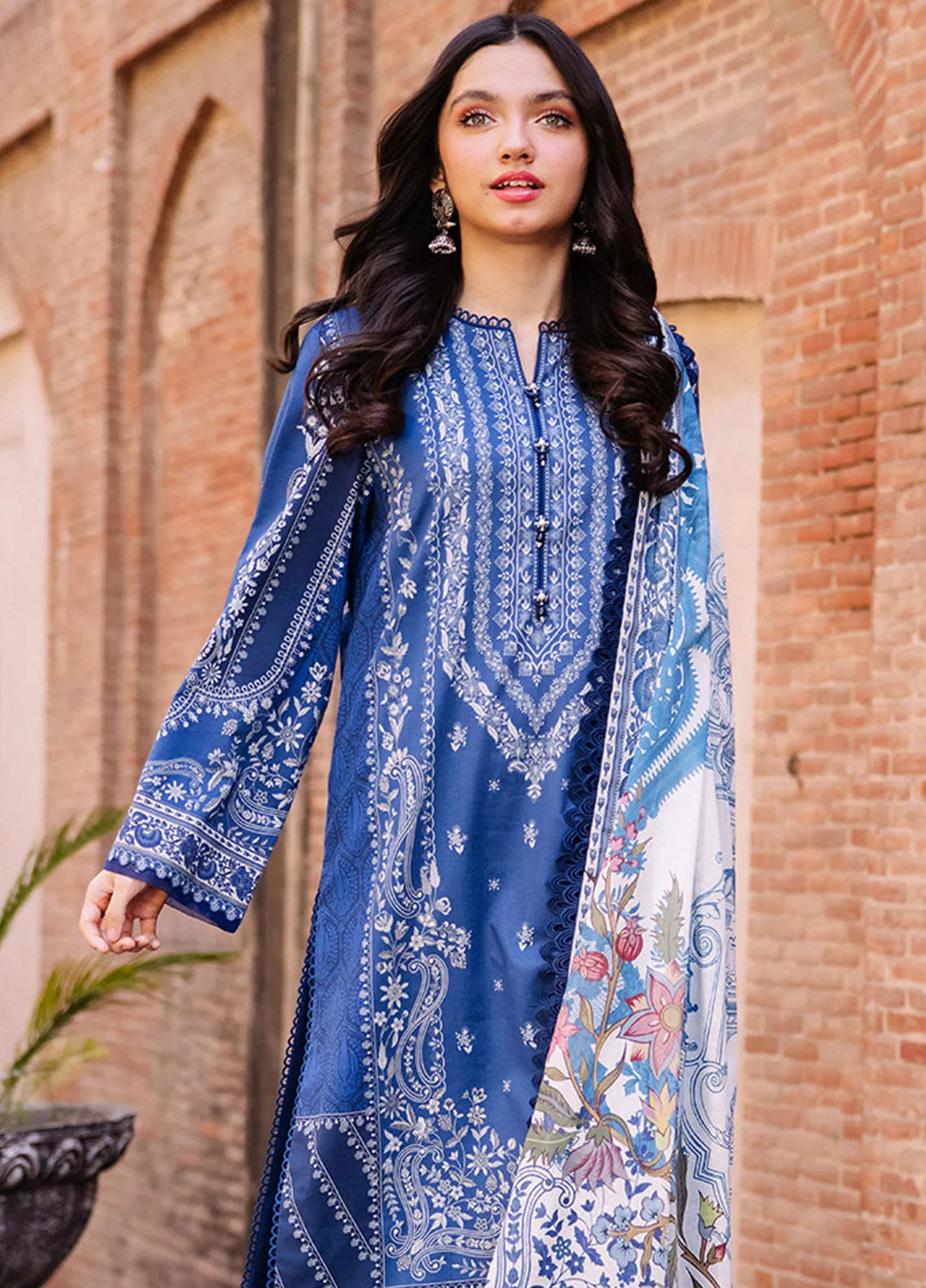 Asim Jofa Printed Lawn Suit Unstitched 3 Piece AJ24P3 AJBB-02 - Summer Collection