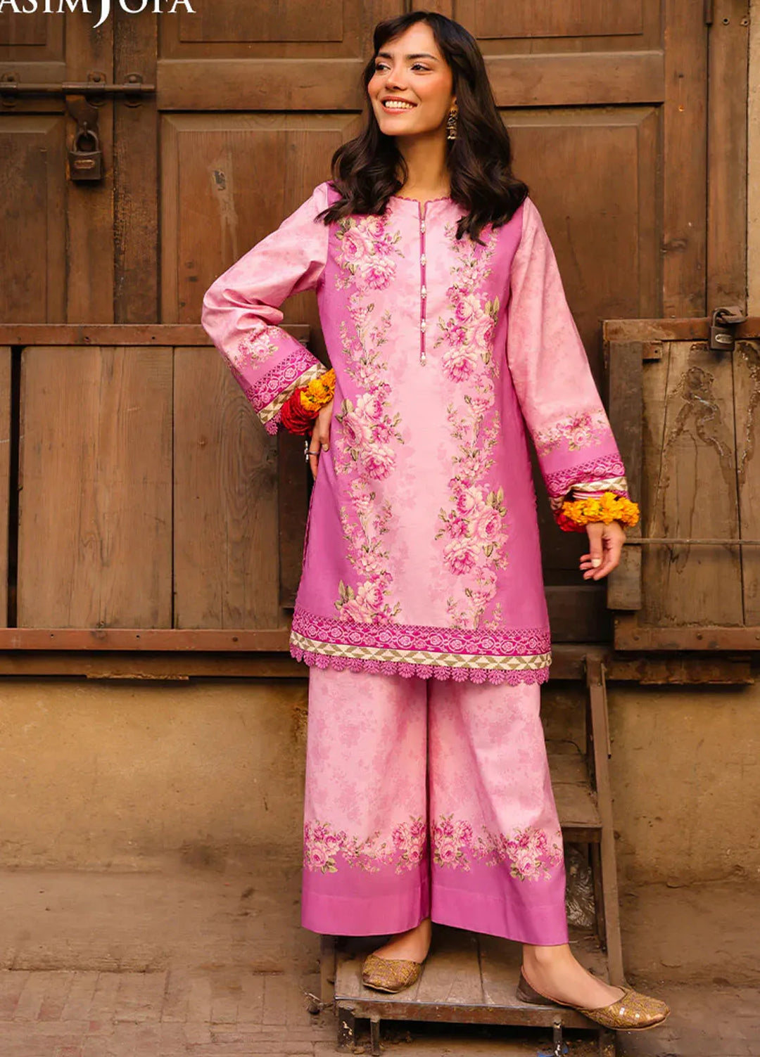 Asim Jofa Printed Lawn Suits Unstitched 2 Piece AJ25EE AJUBF-59 - Summer Collection
