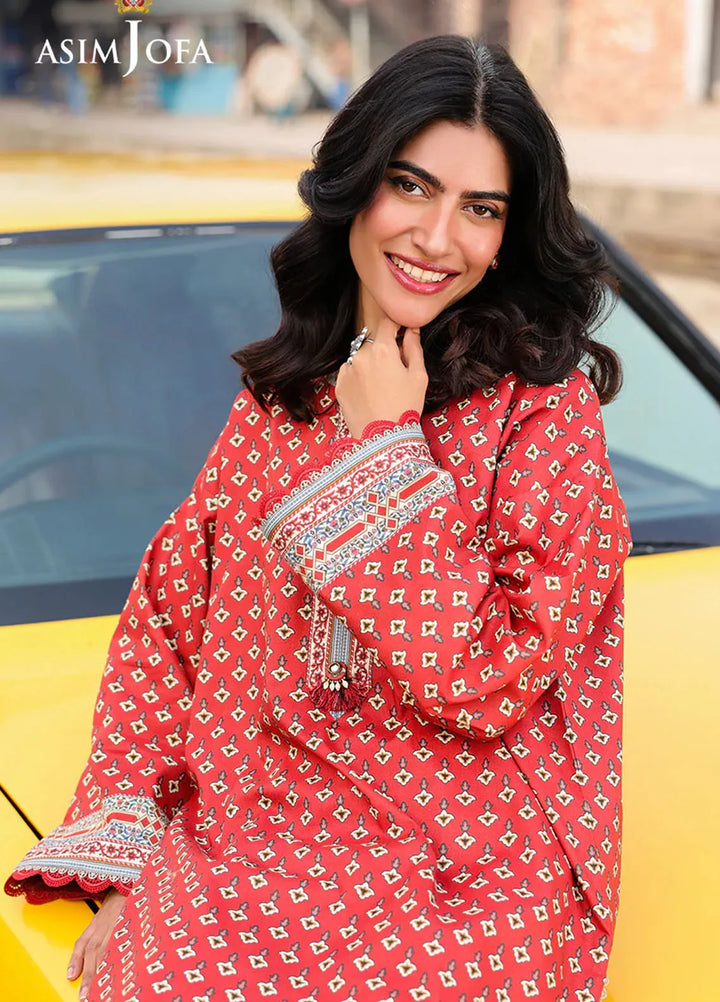 Asim Jofa Printed Lawn Suits Unstitched 2 Piece AJ25EE AJUBF-62 - Summer Collection