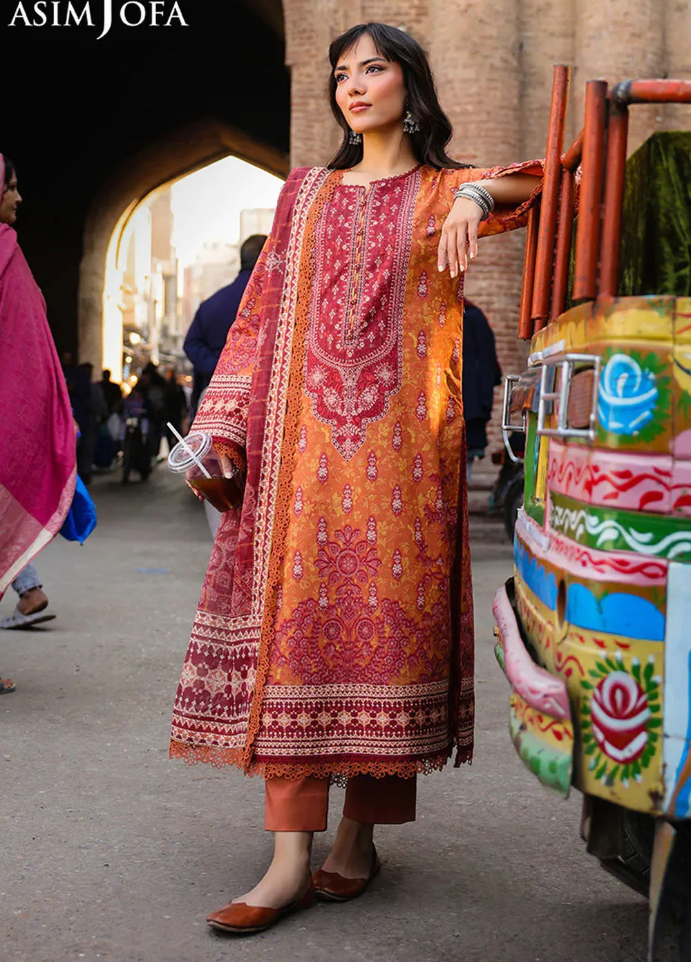 Asim Jofa Printed Lawn Suits Unstitched 3 Piece AJ25EE AJUBF-66 - Summer Collection