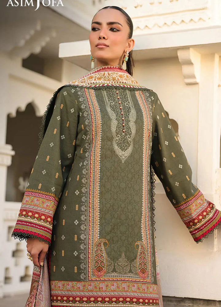 Asim Jofa Printed Lawn Suits Unstitched 3 Piece AJ25EE AJUBF-74 - Summer Collection