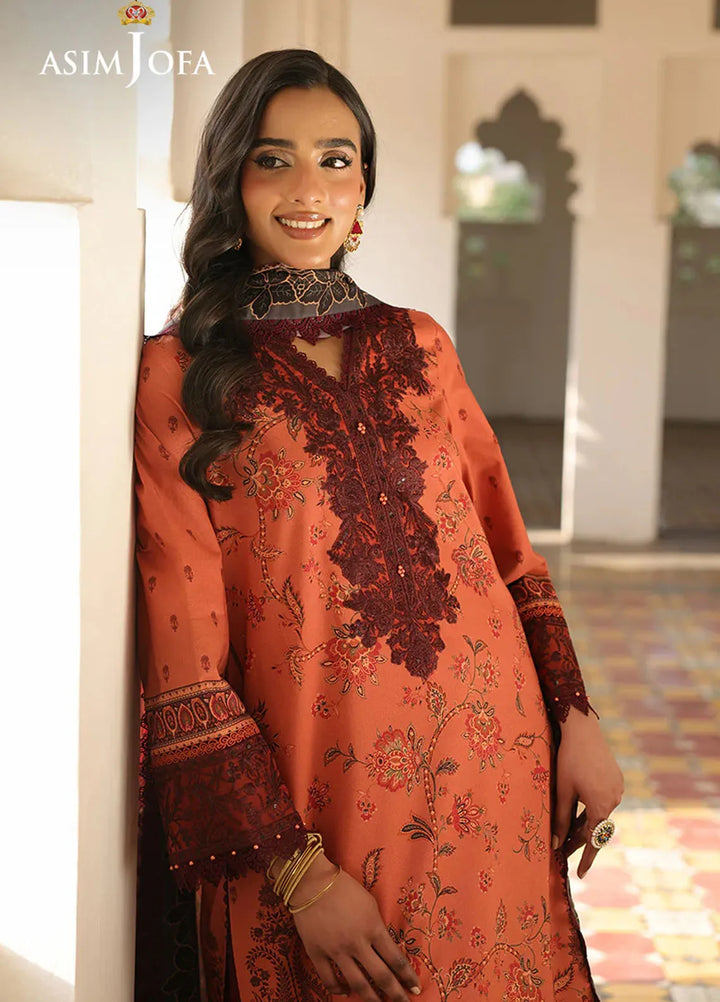 Asim Jofa Embroidered Lawn Suits Unstitched 3 Piece AJ25ES AJUBF-43 - Summer Collection