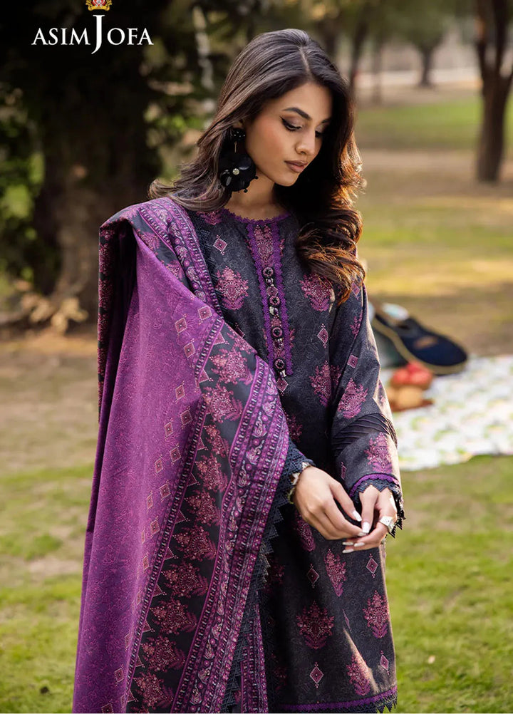 Asim Jofa Printed Lawn Suits Unstitched 3 Piece AJ25P4 AJUBJ-24 - Summer Collection