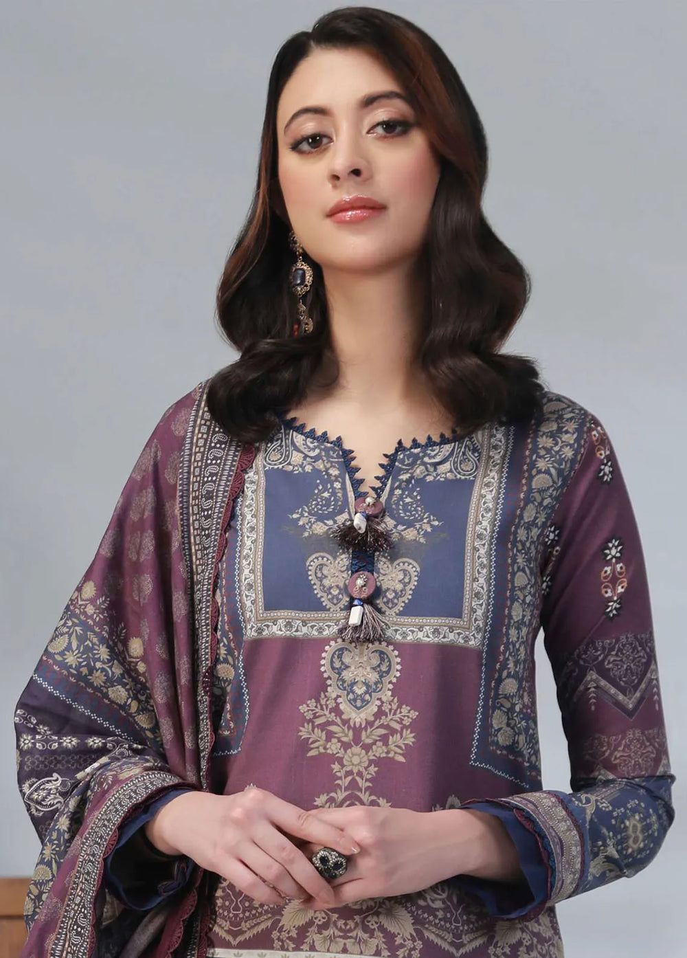 Asim Jofa Printed Lawn Unstitched Suit 2 Piece AJ23-P2 AJBP-48 - Summer Collection