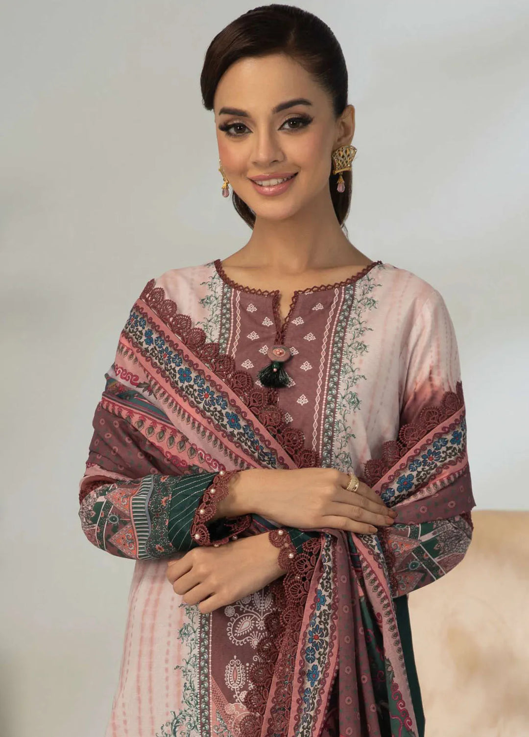 Asim Jofa Printed Lawn Unstitched Suit 3 Piece AJ23-P2 AJBP-33 - Summer Collection