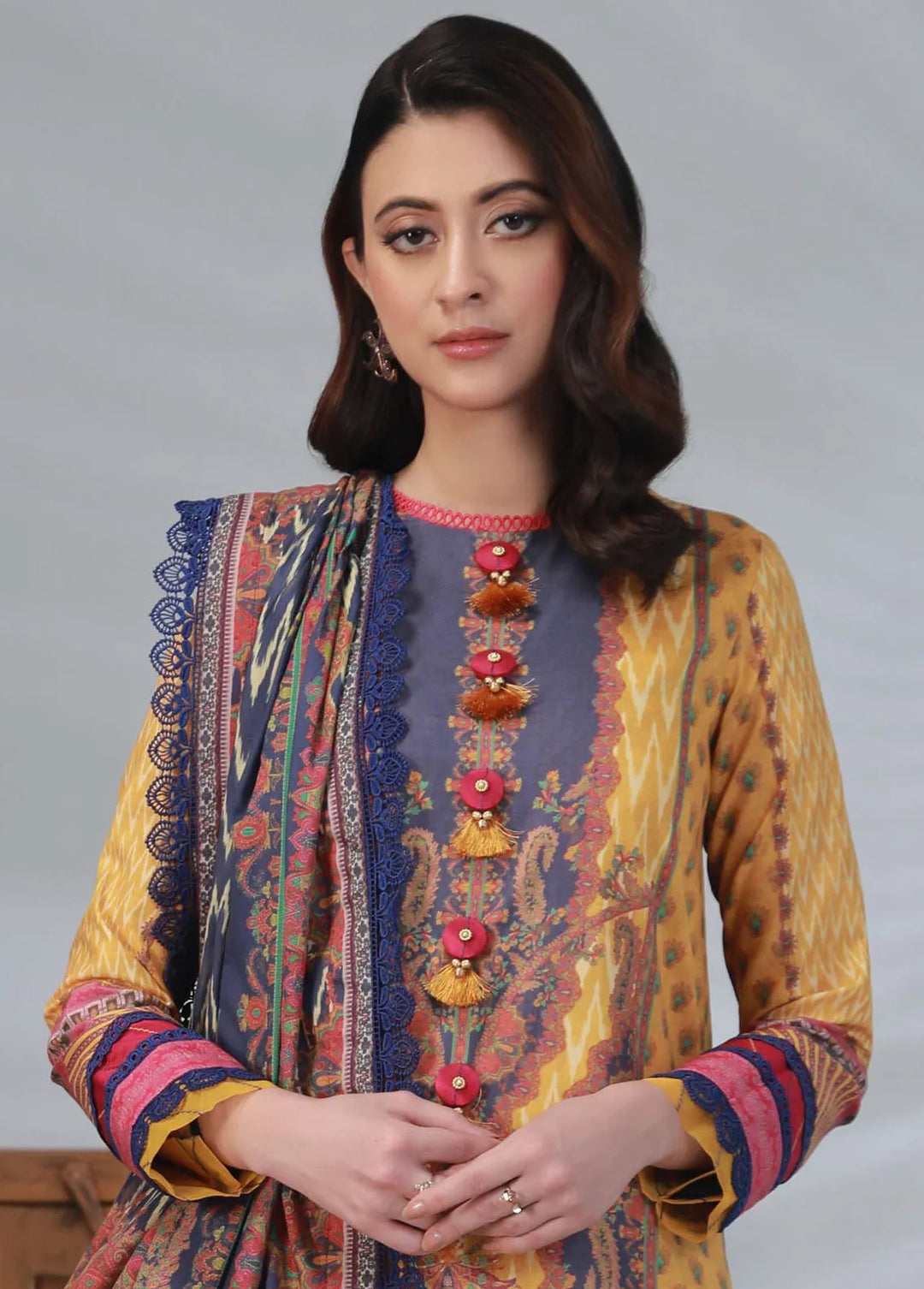 Asim Jofa Printed Lawn Unstitched Suit 3 Piece AJ23-P2 AJBP-35 - Summer Collection