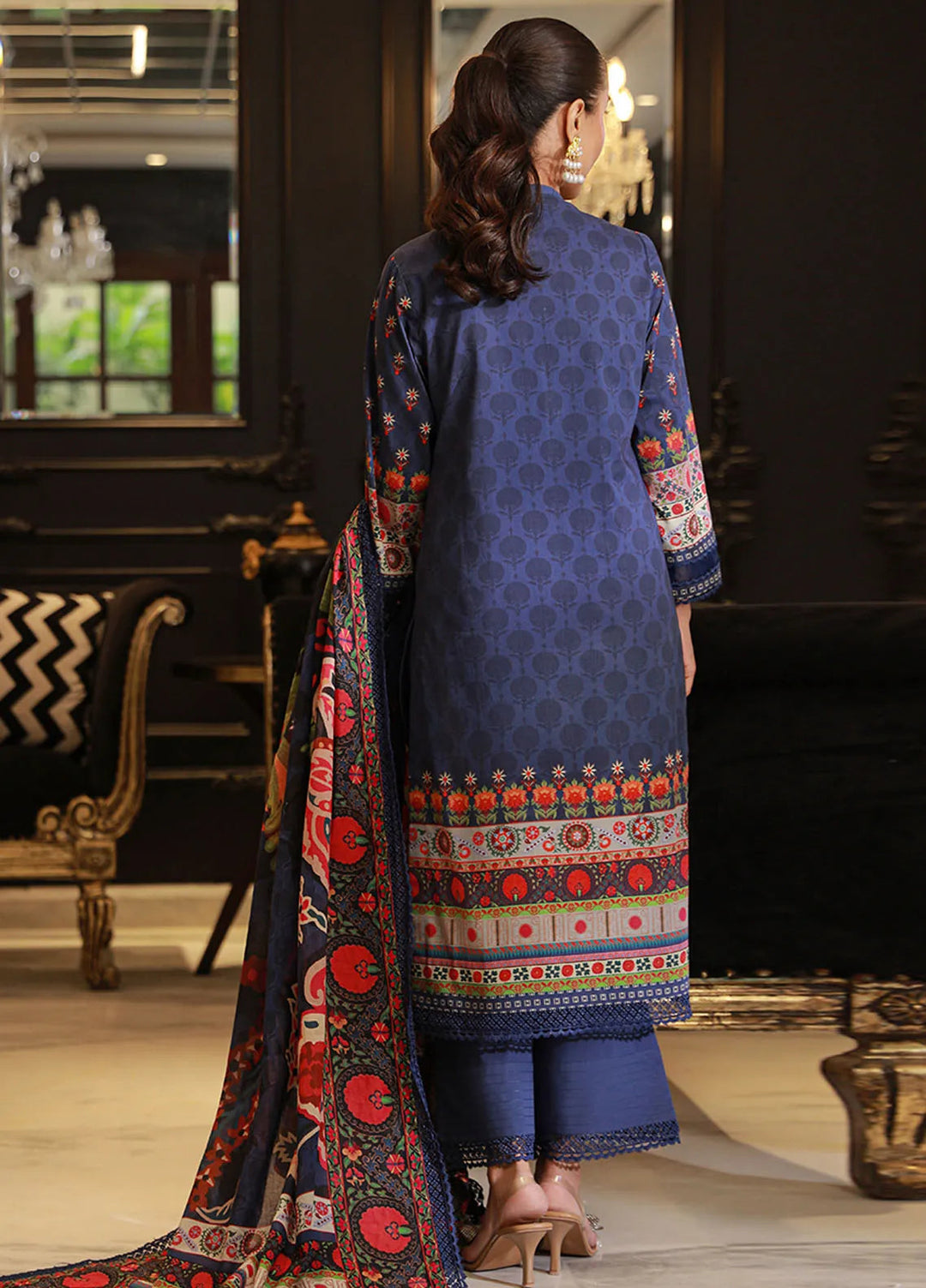 Asim Jofa Printed Lawn Unstitched Suit 3 Piece AJ24PU AJUN-07 - Summer Collection