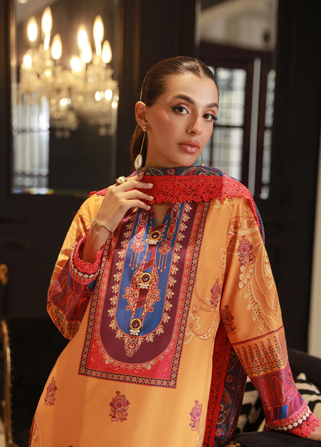 Asim Jofa Printed Lawn Unstitched Suit 3 Piece AJ24PU AJUN-09 - Summer Collection