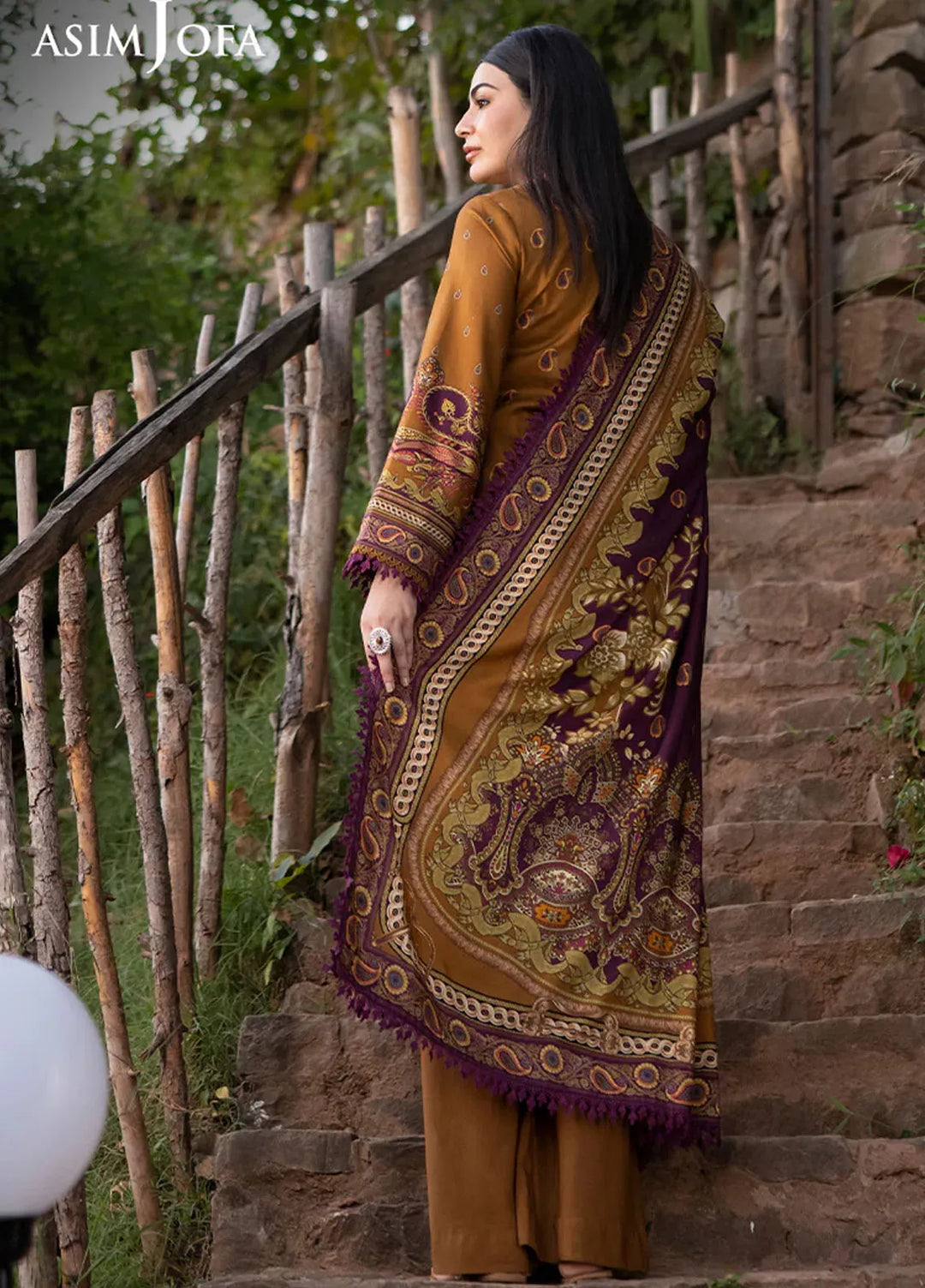 Asim Jofa Printed Viscose Suits Unstitched 3 Piece AJ24UW AJUW-64 - Winter Collection