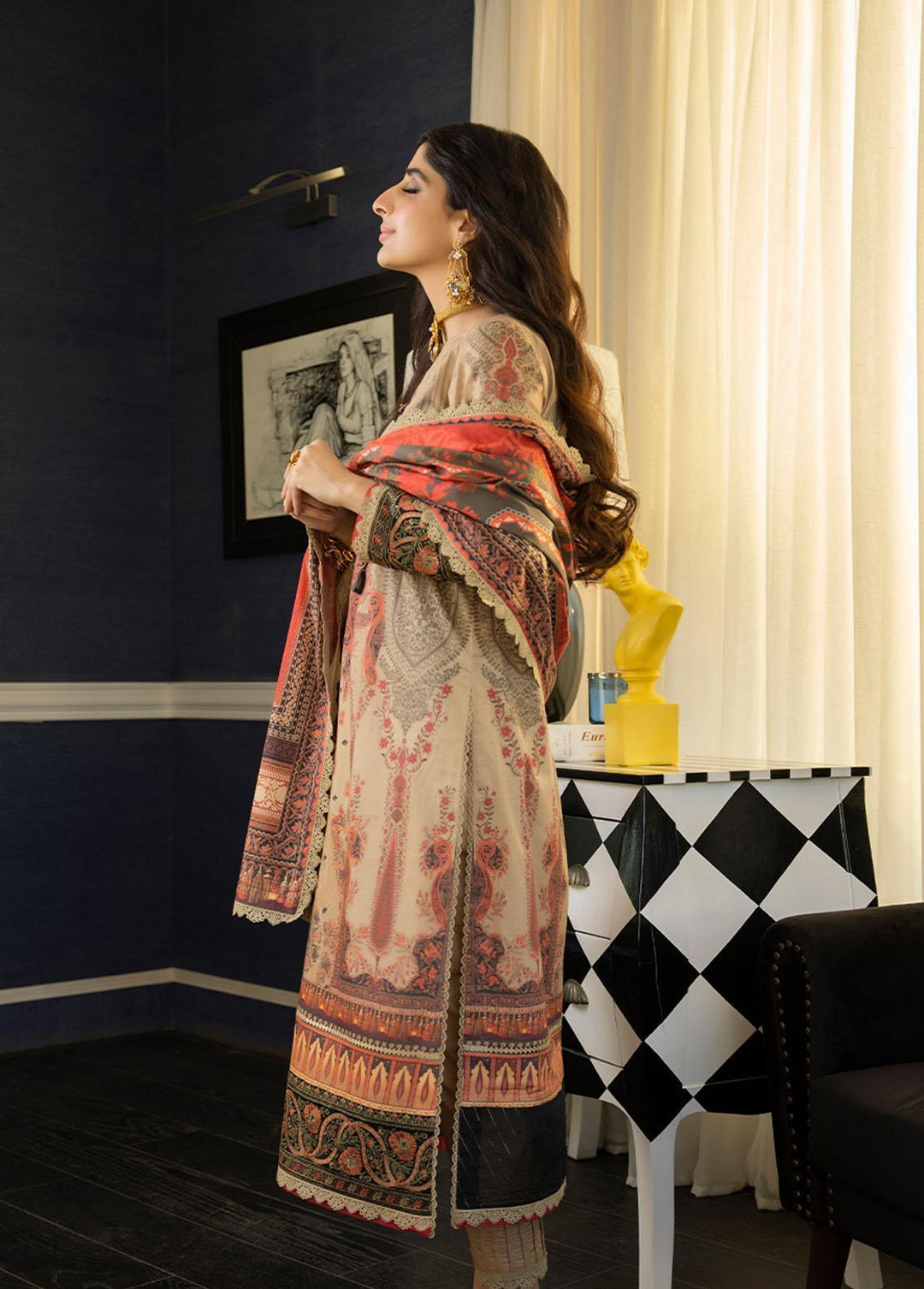 Asim Jofa Printed Lawn Suits Unstitched 2 Piece AJ23P AJS-05 - Summer Collection