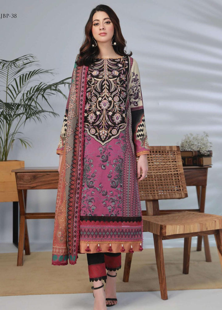 Asim Jofa Embroidered Lawn Suits Unstitched 3 Piece AJ23-P2 AJBP-38 - Summer Collection