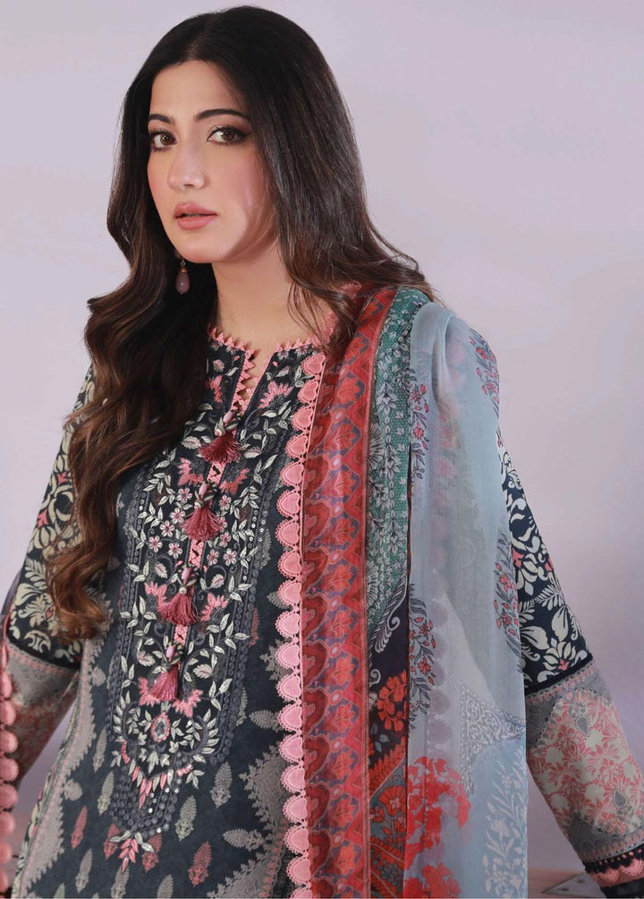 Asim Jofa Embroidered Lawn Suits Unstitched 3 Piece AJ23-P2 AJBP-41 - Summer Collection