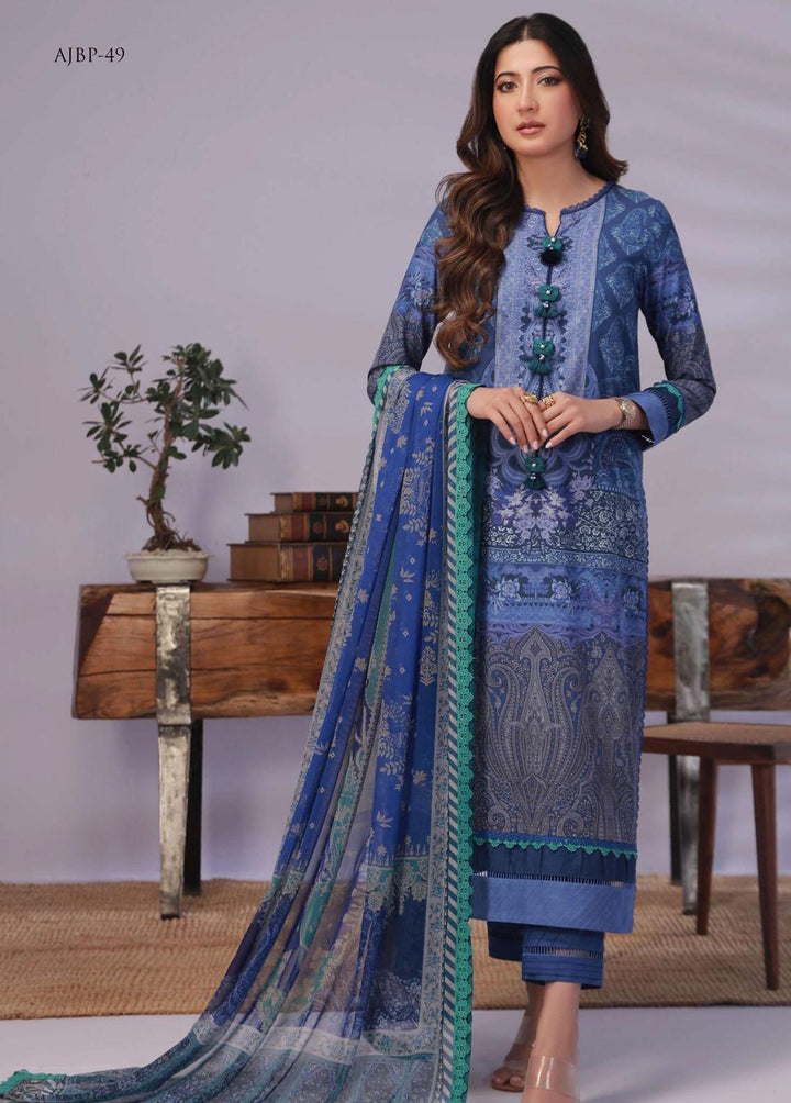 Asim Jofa Printed Lawn Suits Unstitched 2 Piece AJ23-P2 AJBP-49 - Summer Collection