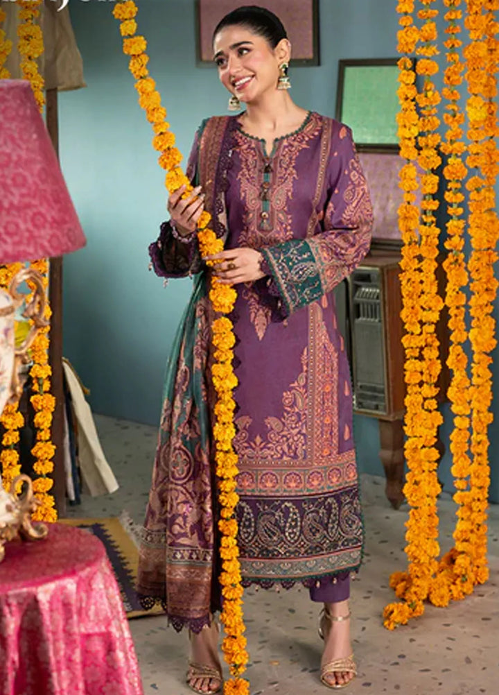 Asra By Asim Jofa Embroidered Jacquard Unstitched Suit 3 Piece AJ24AE AJRA-02 - Festive Collection