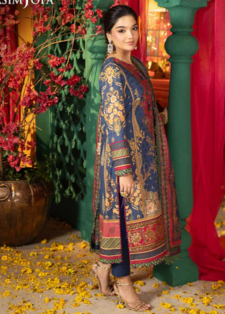 Asra By Asim Jofa Embroidered Jacquard Unstitched Suit 3 Piece AJ24AE AJRA-03 - Festive Collection