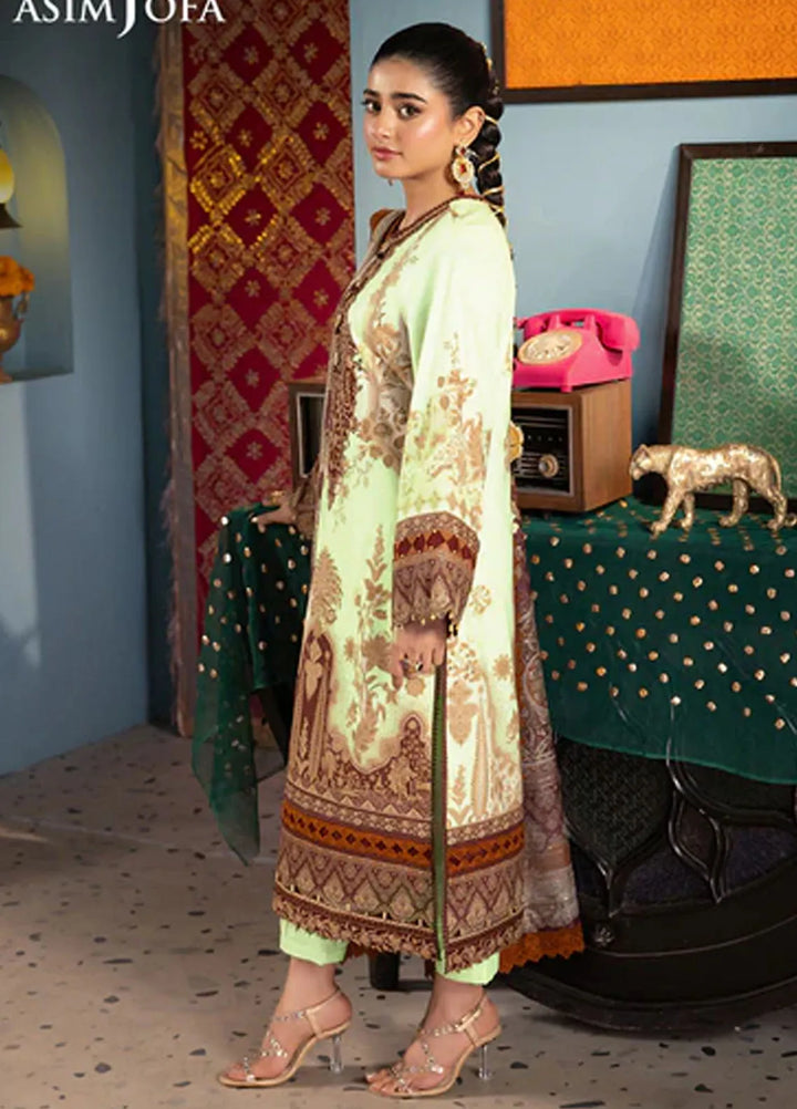 Asra By Asim Jofa Embroidered Lawn Unstitched Suit 3 Piece AJ24AE AJRA-05 - Festive Collection