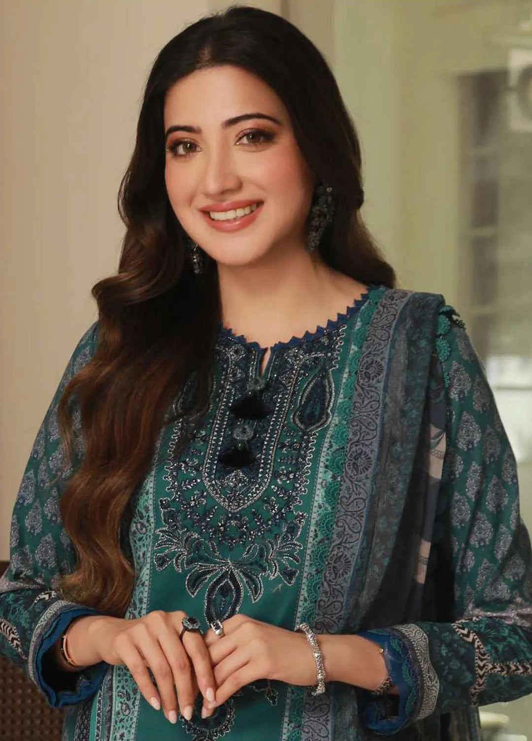 Asra Intermix By Asim Jofa Embroidered Cambric Unstitched Suit 3 Piece AJ23AI AJAS-02 - Formal Collection