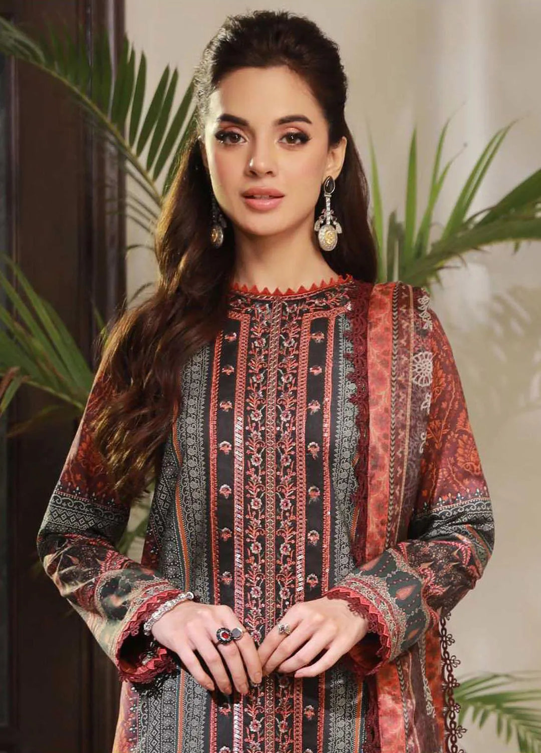 Asra Intermix By Asim Jofa Embroidered Cambric Unstitched Suit 3 Piece AJ23AI AJAS-03 - Formal Collection