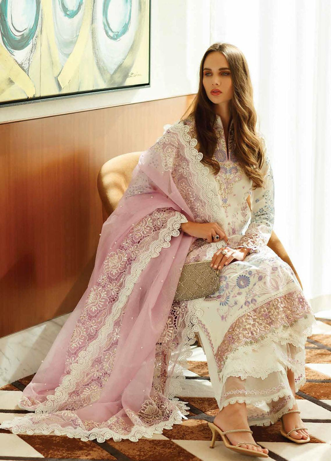 Astoria By Mushq Embroidered Lawn Suits Unstitched 3 Piece MQ23A 05 Fiona - Festive Collection