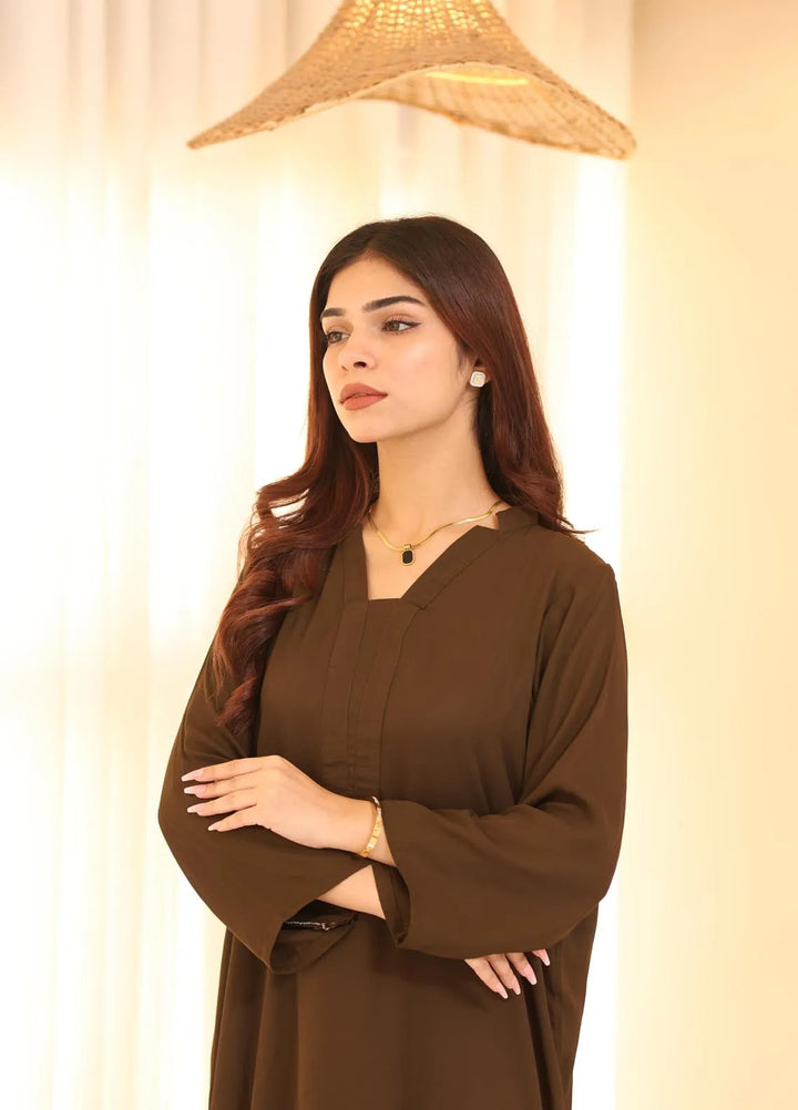 Attire by Maha Pret Solid Georgette 2 Piece Suit Rustic Clay