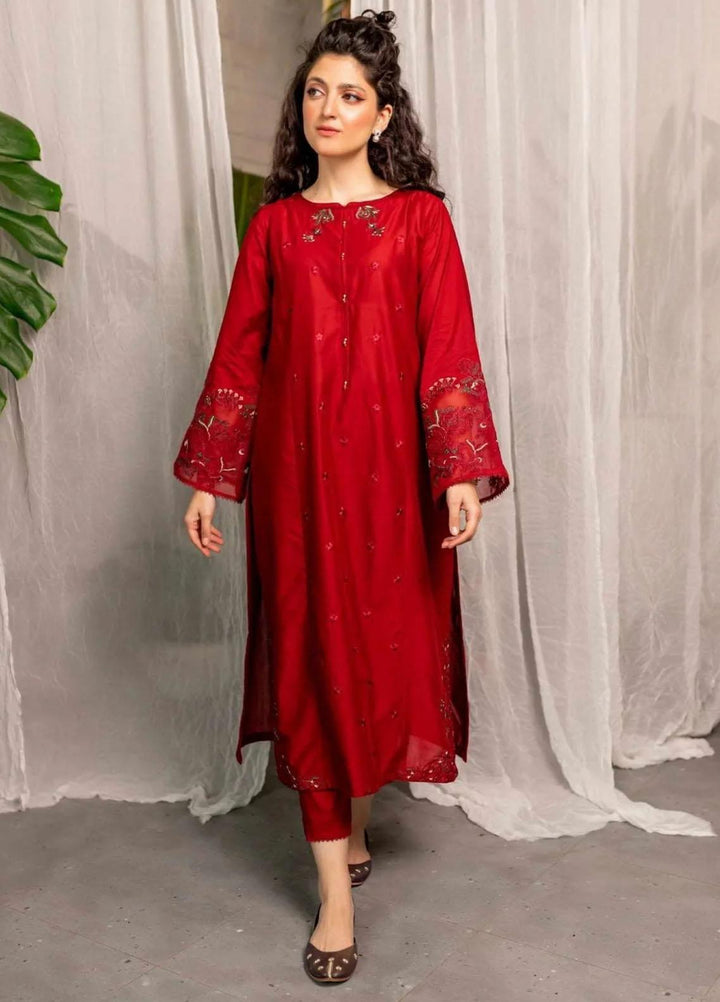 Aura Apparel Pret Embroidered Lawn 2 Piece Suit Aswal Dress