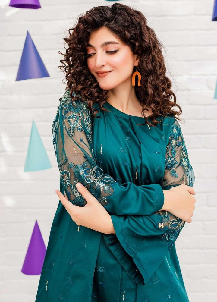 Aura Apparel Pret Embroidered Lawn 2 Piece Suit Forest Zinc