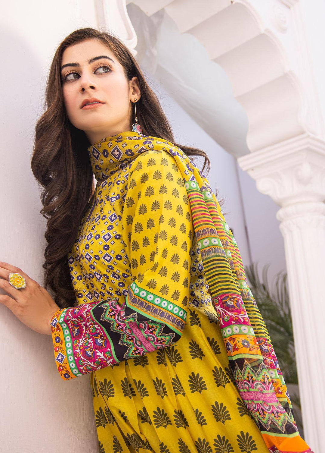 Aura Apparel Casual Pret  Lawn 2 Piece Suit AU23SLF Imperial Stone