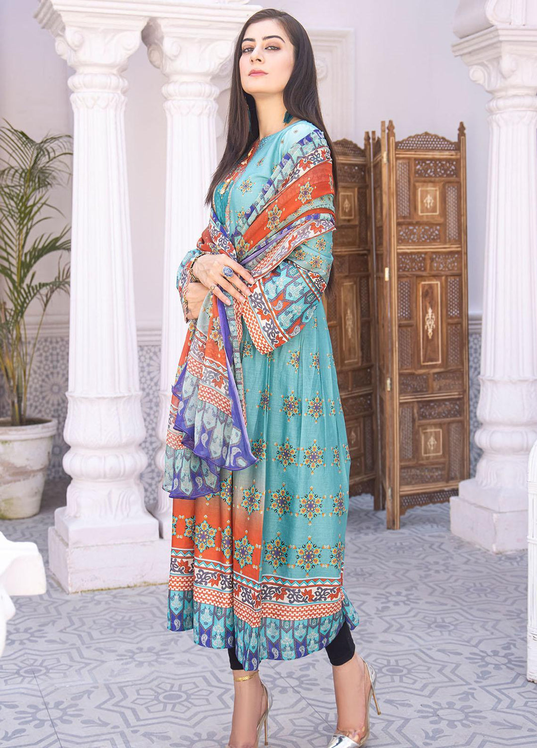 Aura Apparel Casual Pret  Lawn 2 Piece Suit AU23SLF Blooming Glow