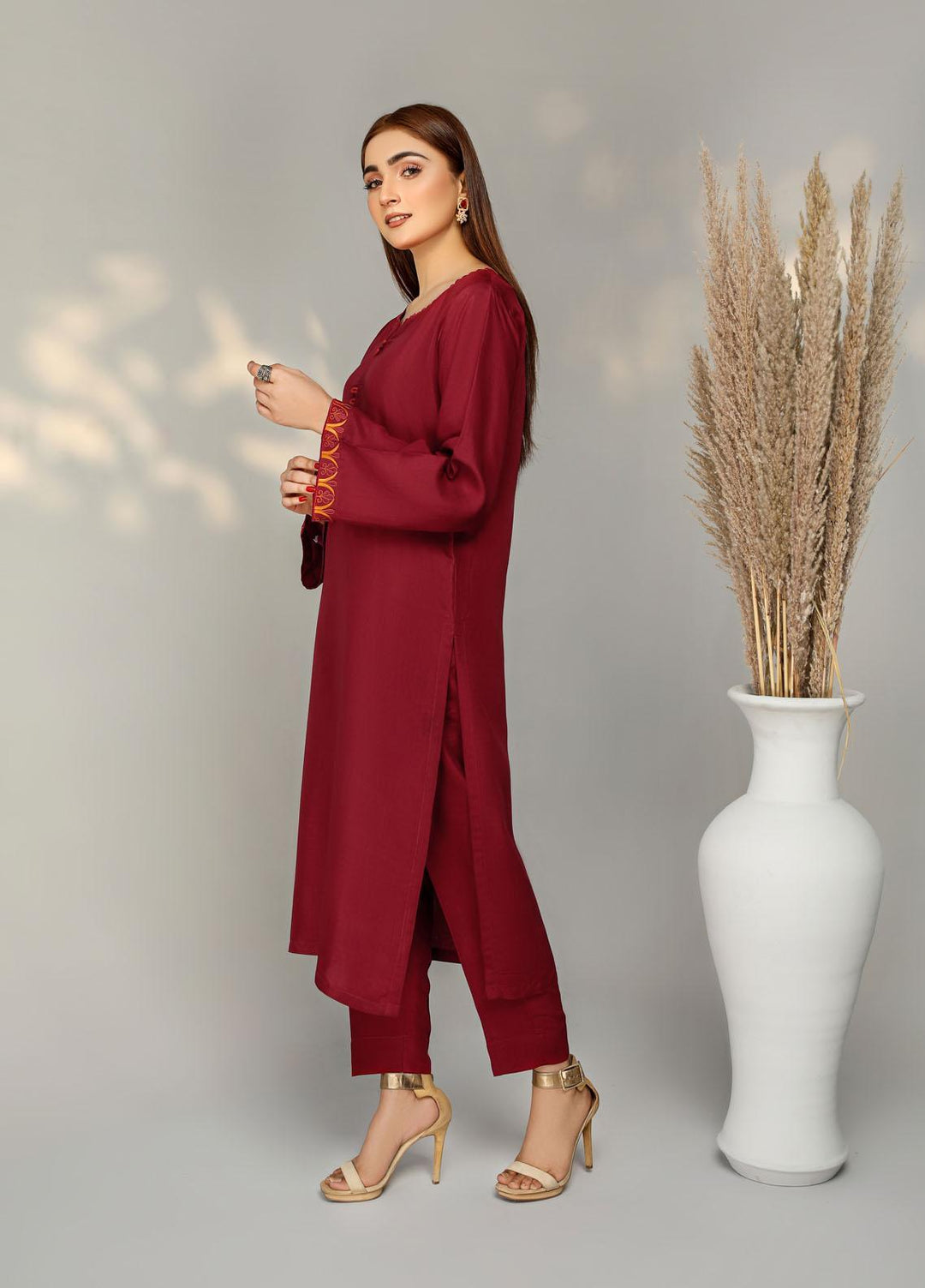 Aura Apparel Casual Pret  Viscose 2 Piece Dress AU23FLG Ignite