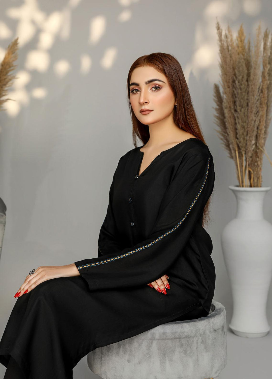Aura Apparel Casual Pret  Viscose 2 Piece Dress AU23FLG Nuraay