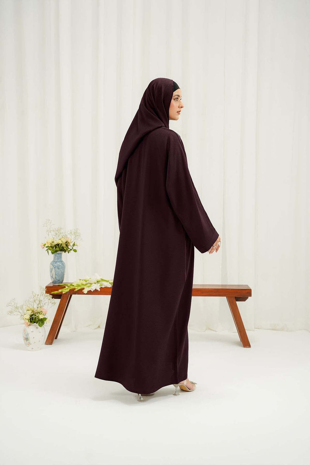 Divinely Crafted Abaya Casual Crepe 1 Piece Aurah Abaya | Buttoned Up