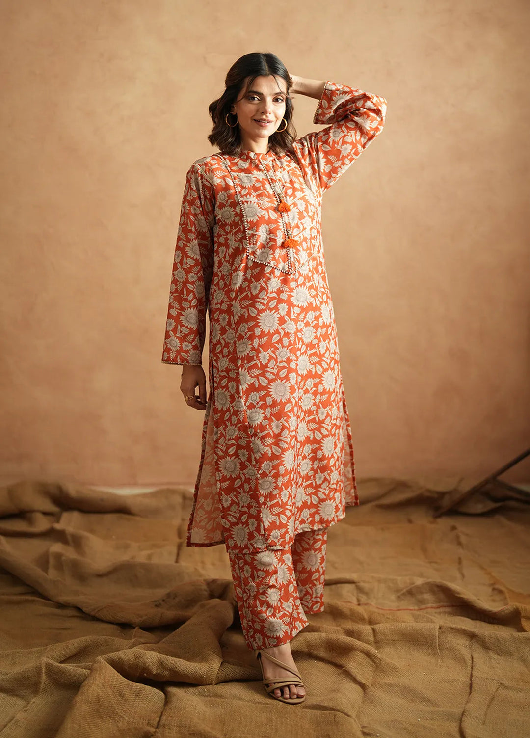 Ayla Studio Pret Printed Poly Viscose 2 Piece Suit PES240113 Sun Flower