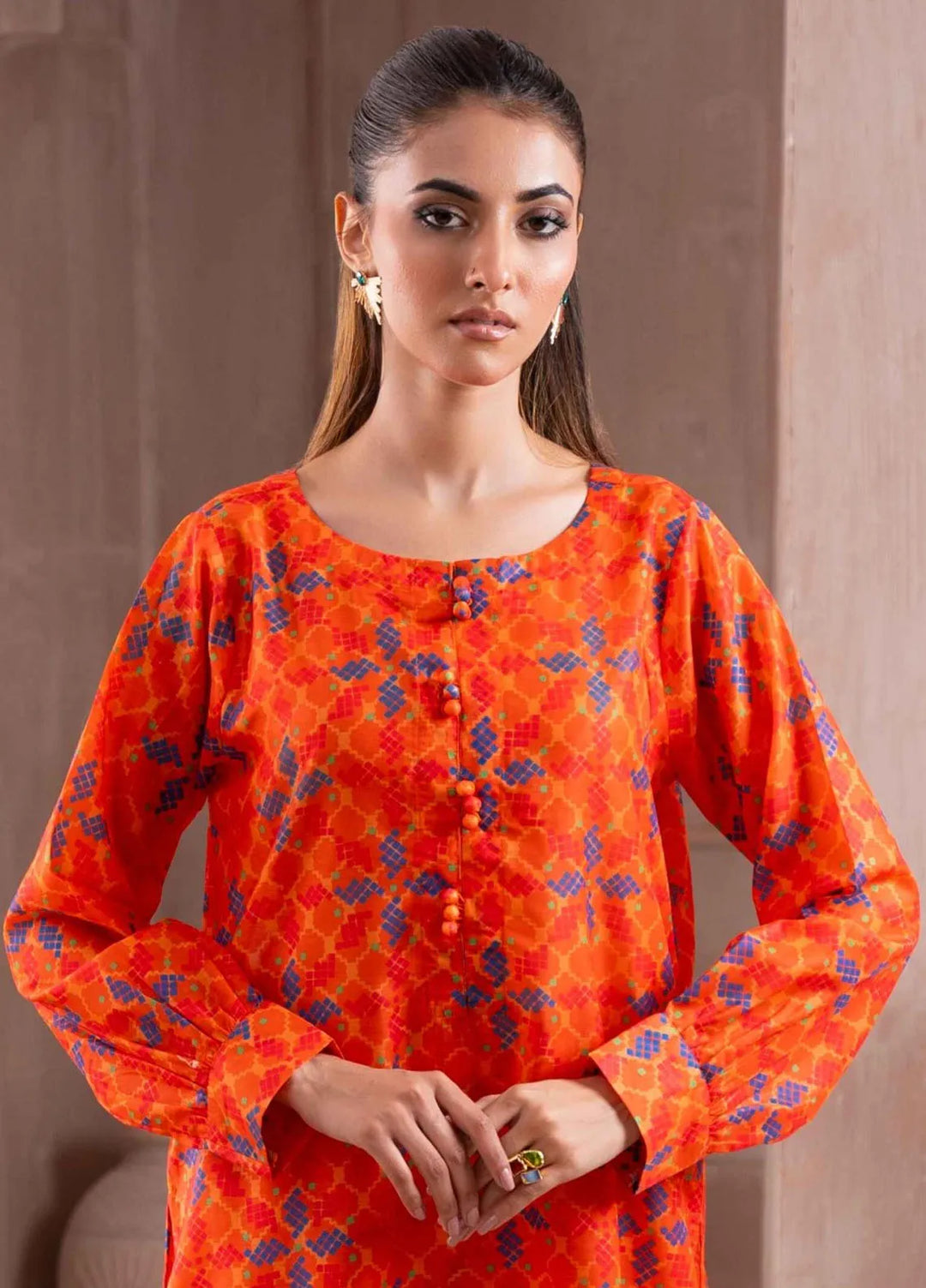 Ayla Studio Pret Printed Lawn 2 Piece Suit SLW-004 Orange Dream