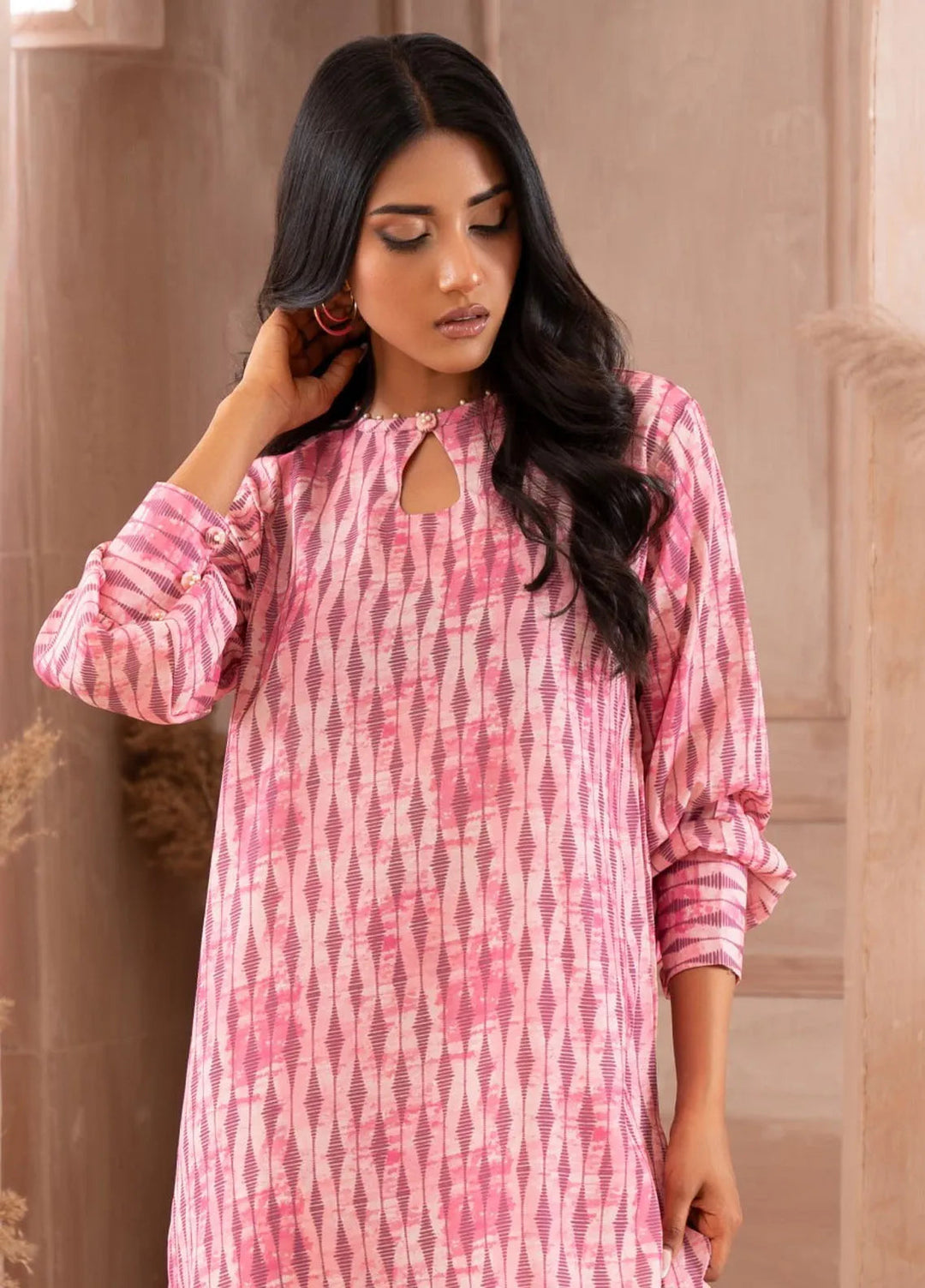 Ayla Studio Pret Printed Lawn 2 Piece Suit SLW-022 Pink Pearls