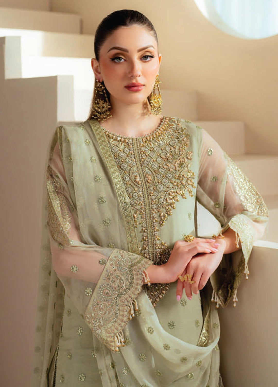 Aymal by Alizeh Fashion Embroidered Chiffon Suits Unstitched 3 Piece AFB25BC D-02 Alish - Luxury Collection