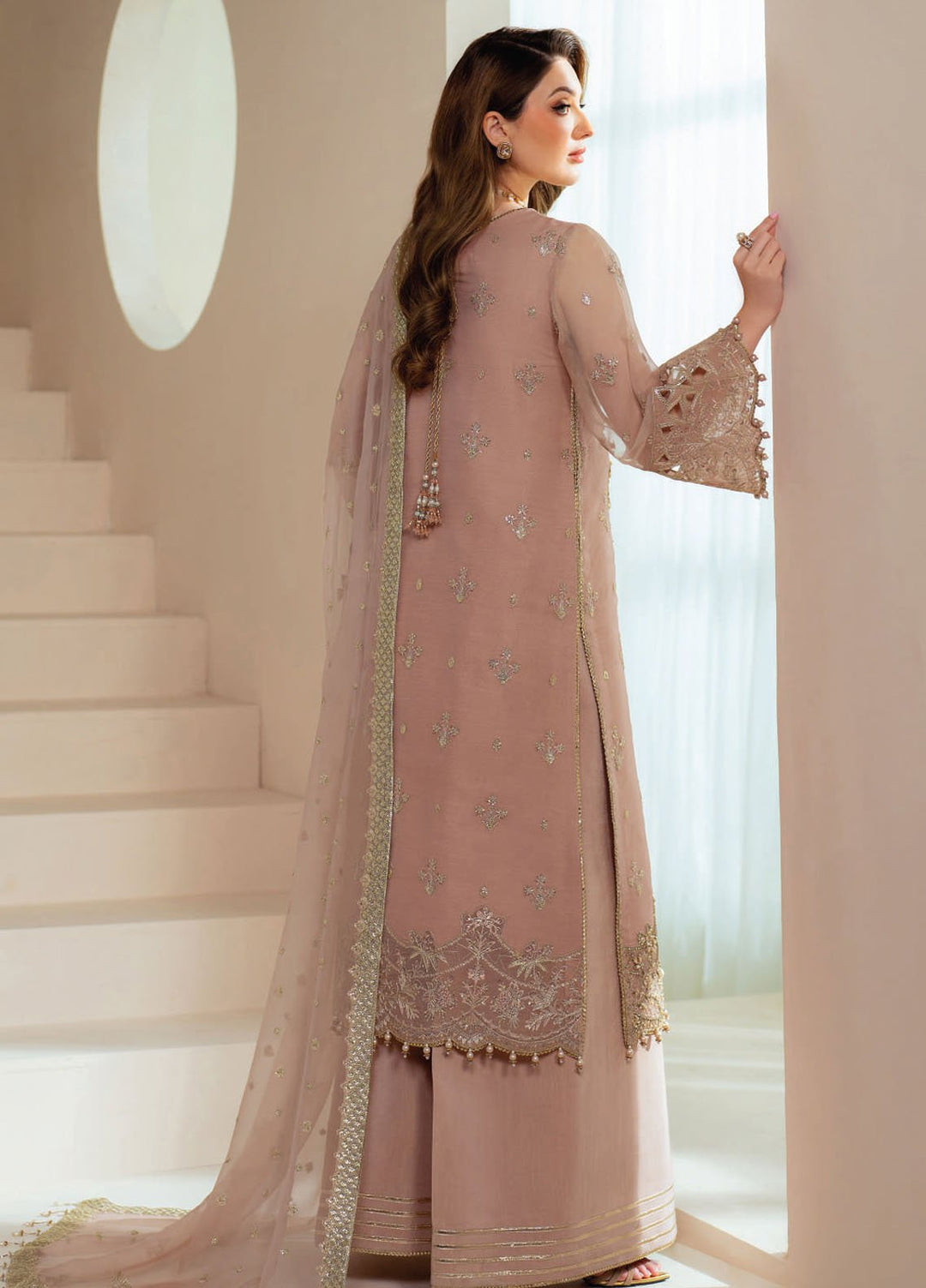 Aymal by Alizeh Fashion Embroidered Chiffon Suits Unstitched 3 Piece AFB25BC D-03 Jade - Luxury Collection
