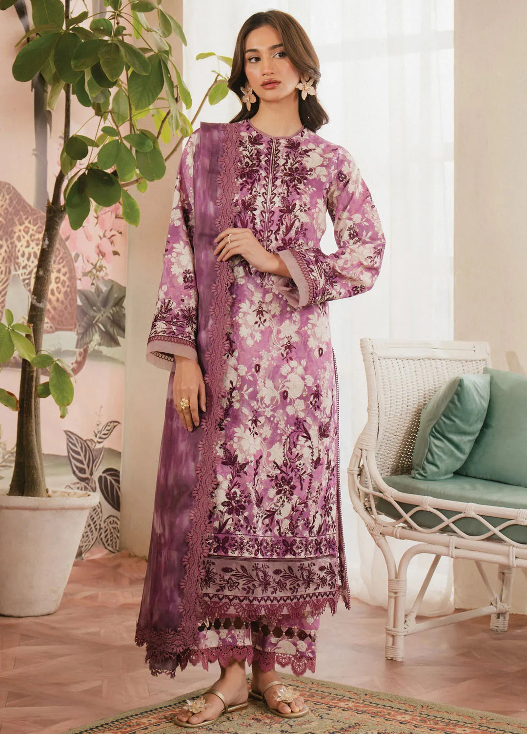 Ayzel by Afrozeh Printed Lawn Suits Unstitched 3 Piece AAF25AM D-07 Ren - Summer Collection