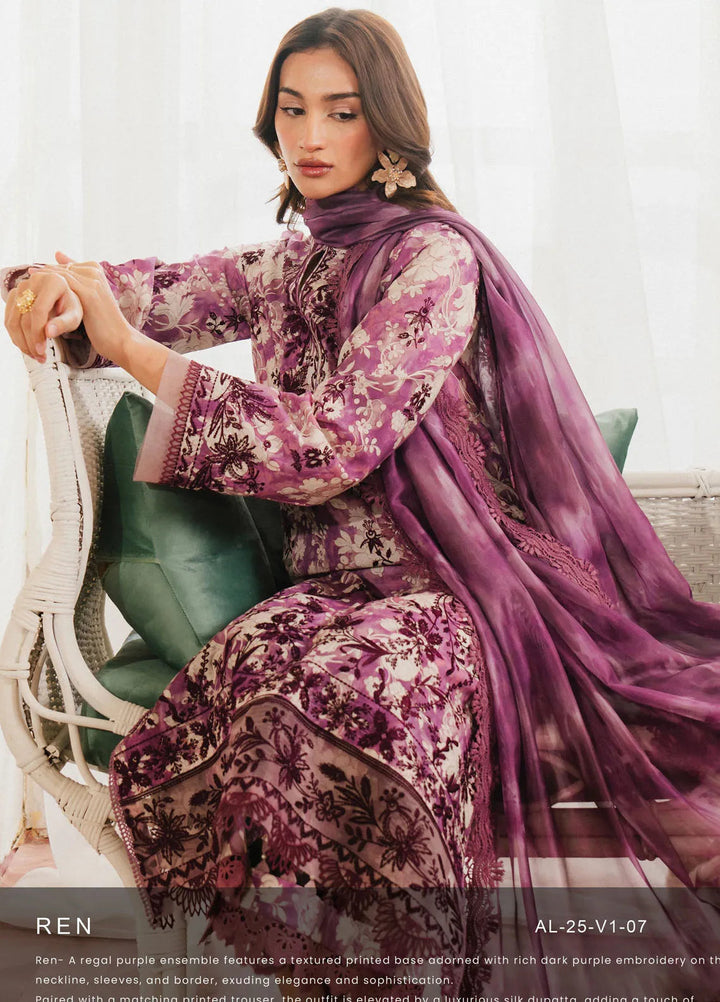 Ayzel by Afrozeh Printed Lawn Suits Unstitched 3 Piece AAF25AM D-07 Ren - Summer Collection