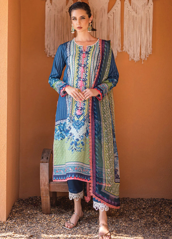 Azalea by Roheenaz Printed Lawn Suit Unstitched 3 Piece RNZ24A Mirage Mesh RNZ-07B - Summer Collection