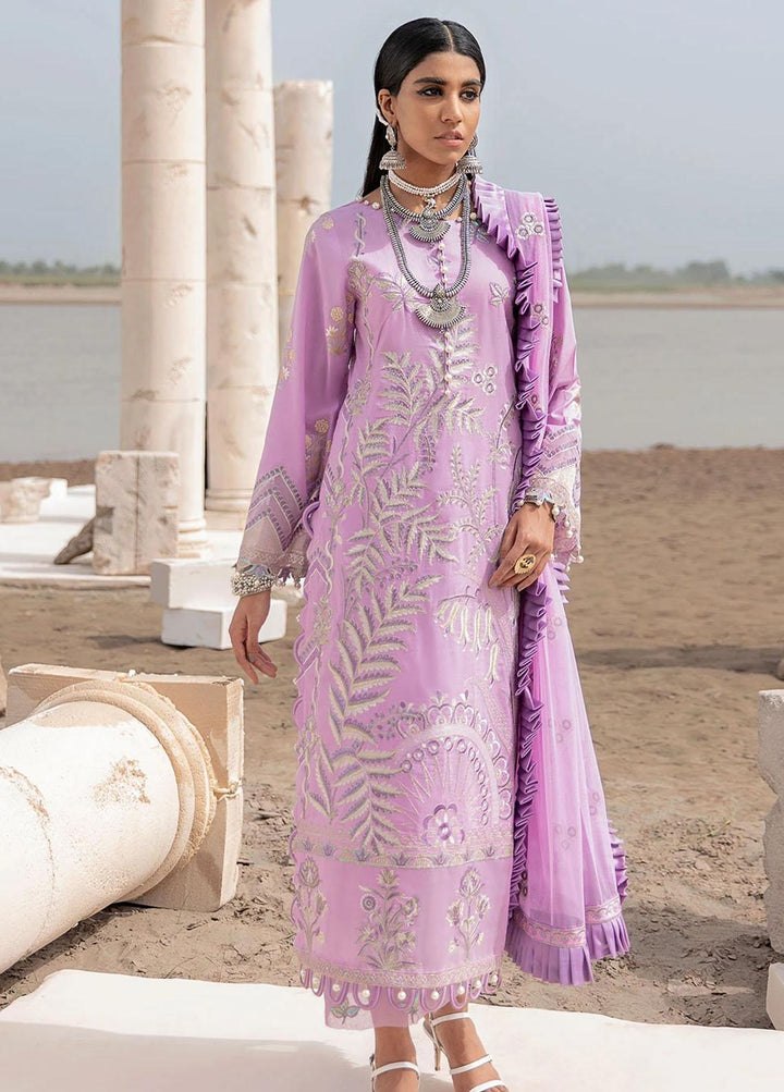 Azalea Embroidered Lawn Suits Unstitched 3 Piece AZA21F 07 Lilac - Festive Collection
