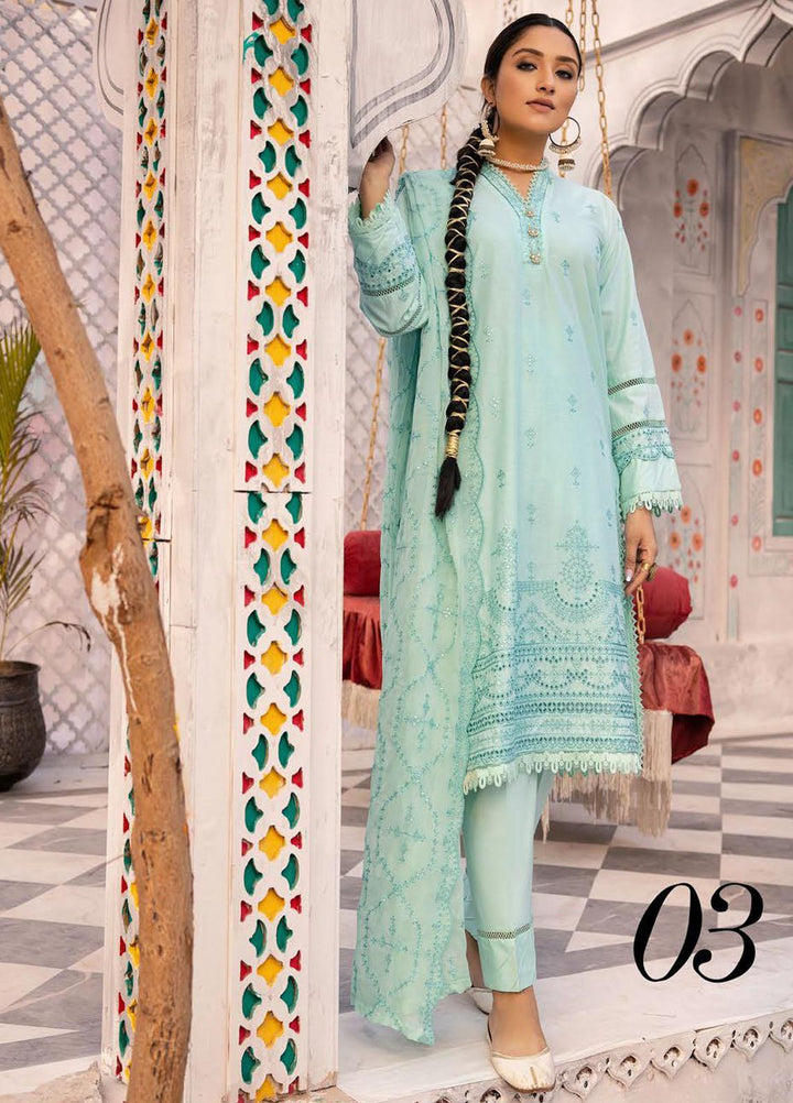 Azure By Aalaya Embroidered Lawn Suits Unstitched 3 Piece ALY23A D-3 - Summer Collection