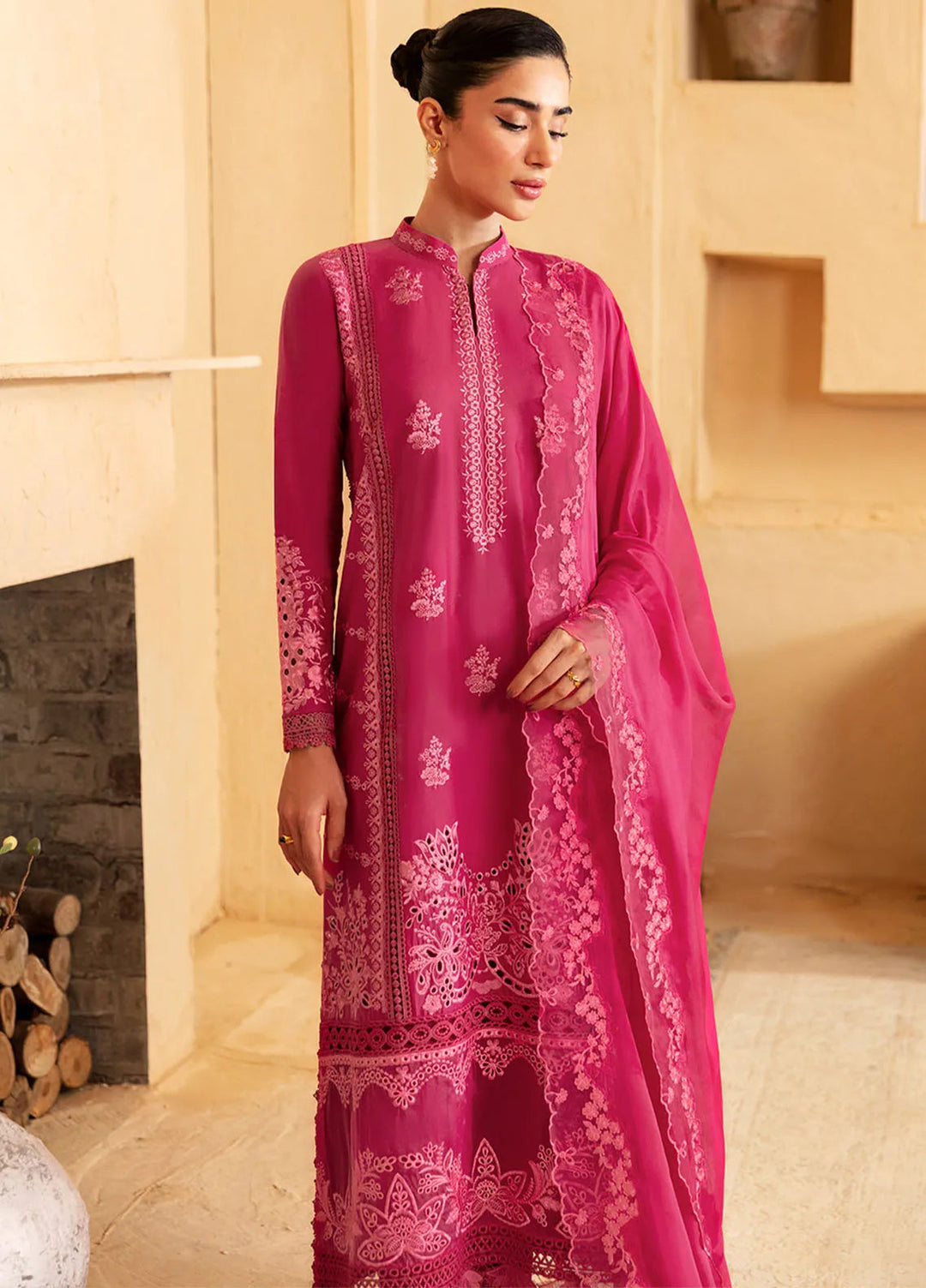 Azure Embroidered Suit Unstitched 3 Piece AZU24PC 64 Cherry Bliss - Luxury Collection